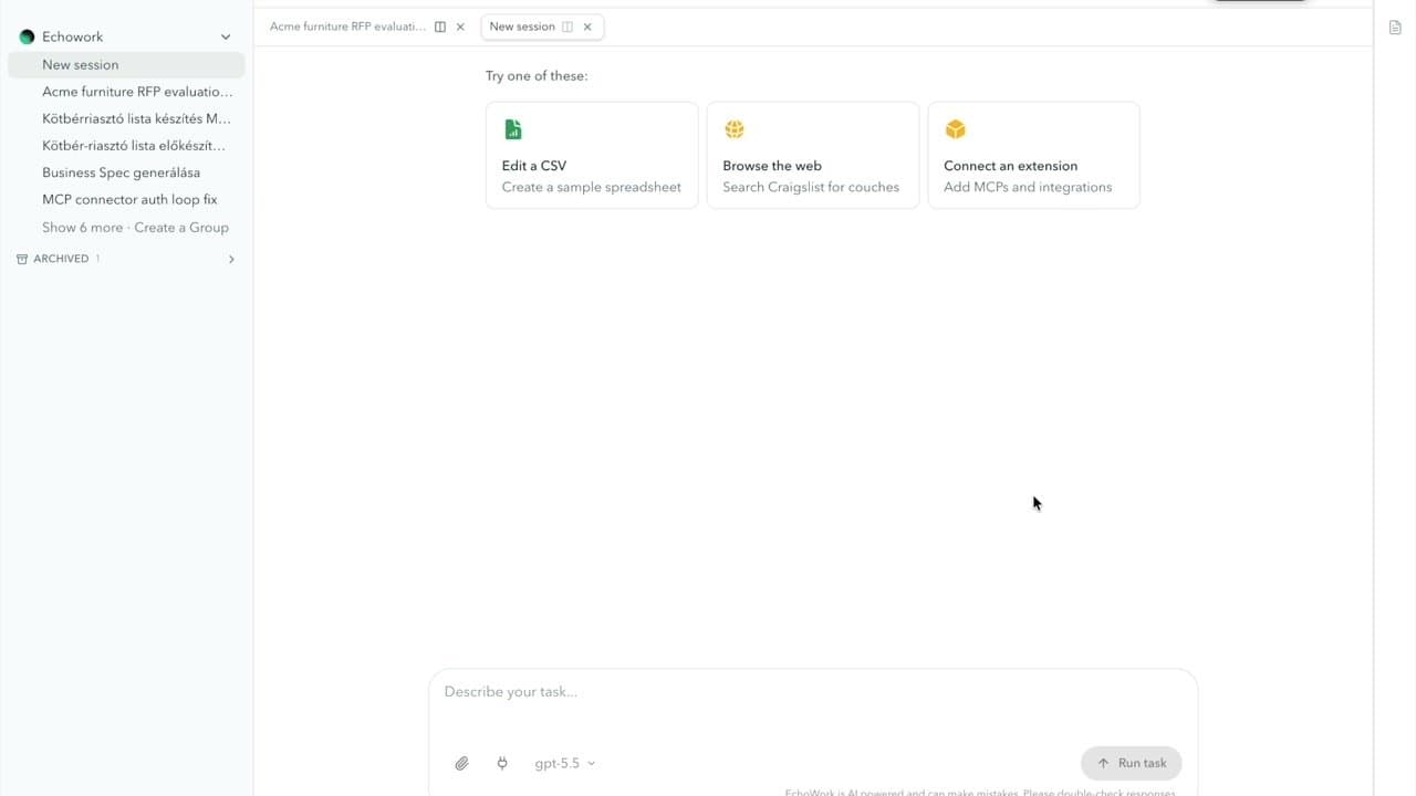 EchoWork user view — video cover